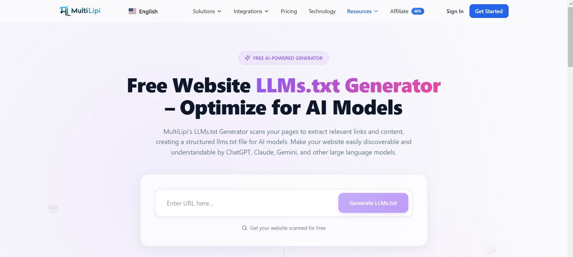Free LLMs.txt Generator: Optimize Your Website for AI Agents & Chatbots