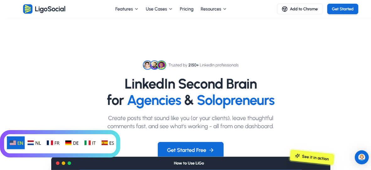 LigoSocial Website with MultiLipi Language Toggle